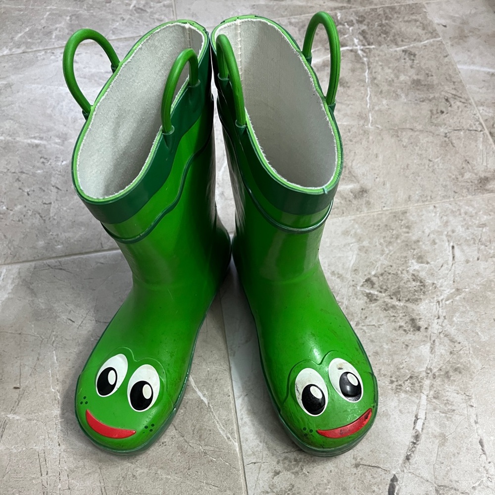 Western Chief Green Frog Kids Rain Boots